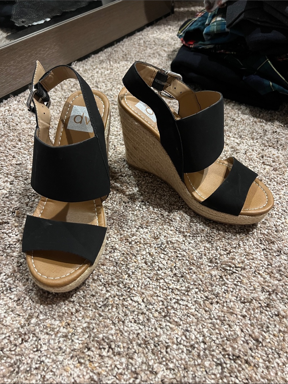 DV by Dolce Vita Black Espadrille Wedge Sandals